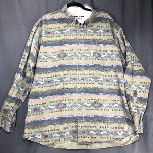 Columbia Button Shirt Mens Extra Large Green River Lodge Print Deer Hunting XL